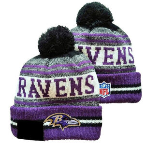 Baltimore Ravens NFL Knit Winter Hat Beanie On Field Sideline Fleece